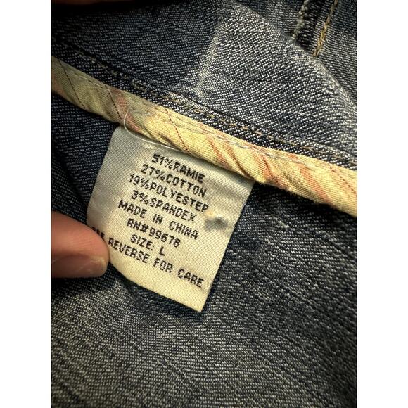 Jean Jacket by Hydraulic Size Large with cute fabric rose / flower Denim - Picture 4 of 11